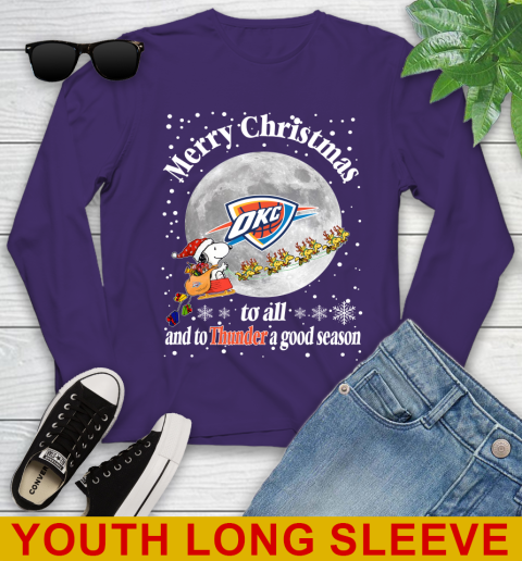 Oklahoma City Thunder Merry Christmas To All And To Thunder A Good Season NBA Basketball Sports Youth Long Sleeve 4