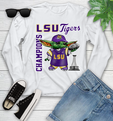 Baby Yoda LSU Tigers Champion Shirt 123
