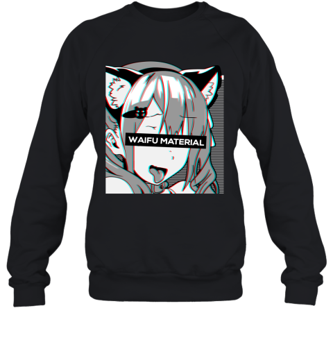 men ahegao hoodie lewd anime face and neko girl cosplay gift