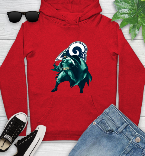 NFL Batman Football Sports Los Angeles Rams Youth Hoodie 11