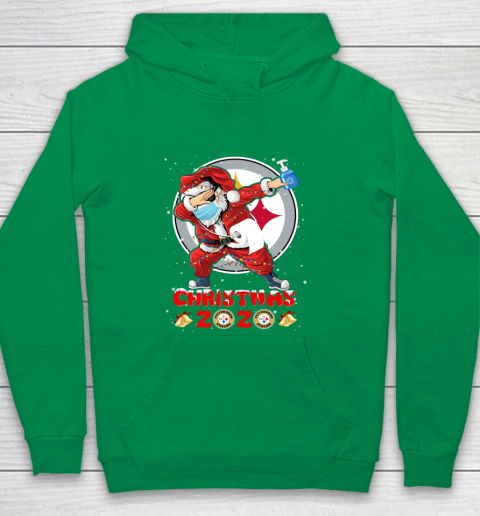 Pittsburgh Steelers Funny Santa Claus Dabbing Christmas 2020 NFL Youth Hoodie 4