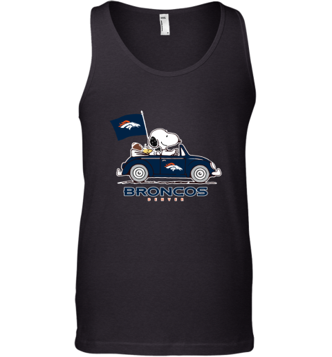 Snoopy And Woodstock Ride The Denver Broncos Car NFL Tank Top
