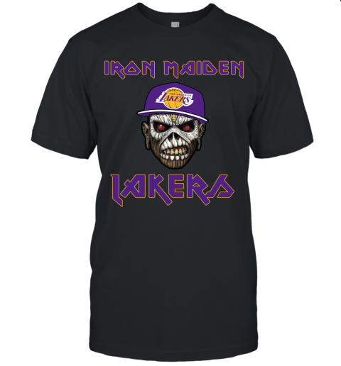 in4w nba los angeles lakers iron maiden rock band music basketball jersey t shirt 60 front black