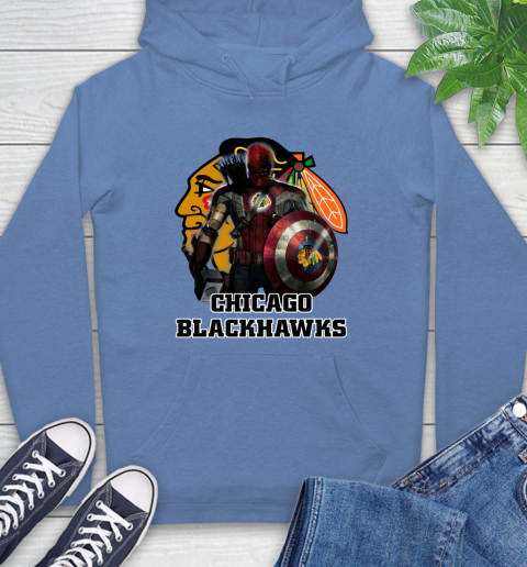 NHL Captain America Thor Spider Man Hawkeye Avengers Endgame Hockey Chicago Blackhawks Hoodie 11