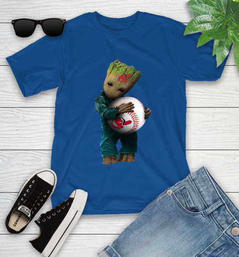 MLB Groot Guardians Of The Galaxy Baseball Sports Cleveland Indians Youth T-Shirt 9