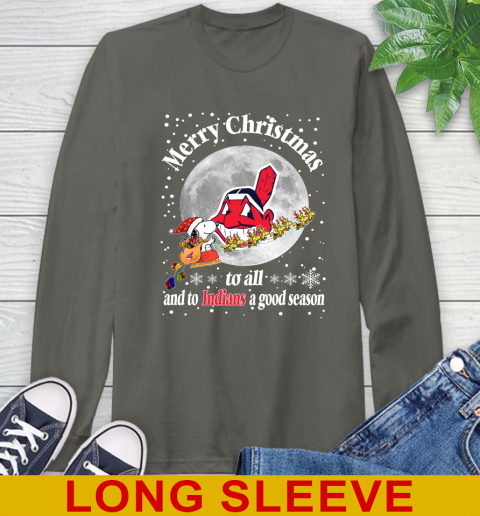 Cleveland Indians Merry Christmas To All And To Indians A Good Season MLB Baseball Sports Long Sleeve T-Shirt 10