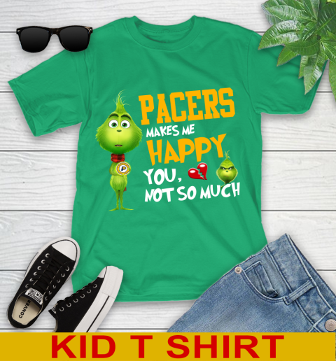 NBA Indiana Pacers Makes Me Happy You Not So Much Grinch Basketball Sports Youth T-Shirt 7