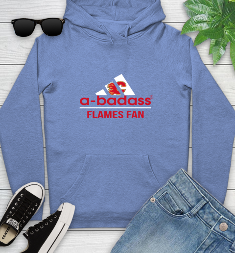 NHL A Badass Calgary Flames Fan Adidas Hockey Sports Youth Hoodie 13