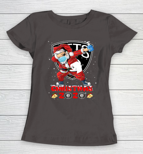 Brooklyn Nets Funny Santa Claus Dabbing Christmas 2020 NBA Women's T-Shirt 7