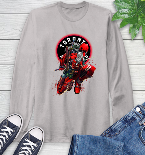 NBA Deadpool Marvel Comics Sports Basketball Toronto Raptors Long Sleeve T-Shirt 12