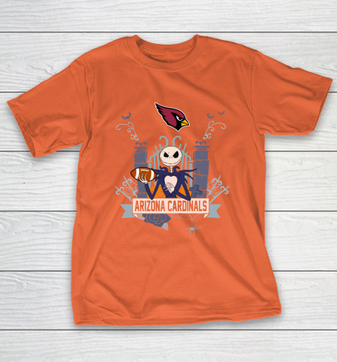 NFL Arizona Cardinals Football Jack Skellington Halloween T-Shirt 4