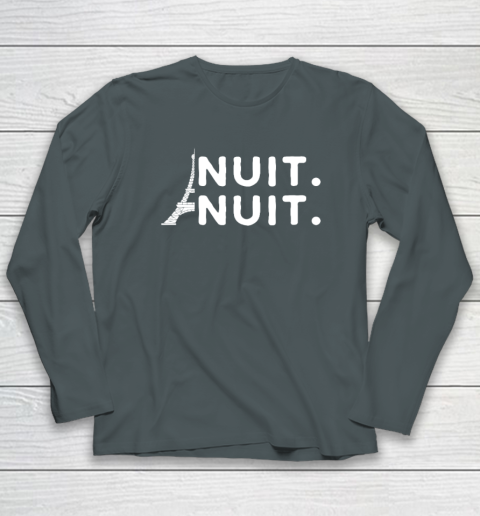 Nuit Nuit Shirt Night Night French Words Paris Tower Tour Eiffel Long Sleeve T-Shirt 3