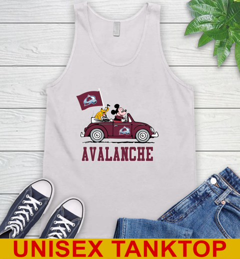 NHL Hockey Colorado Avalanche Pluto Mickey Driving Disney Shirt Tank Top