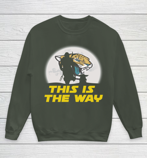 Jacksonville Jaguars NFL Football Star Wars Yoda And Mandalorian This Is The Way Youth Sweatshirt 8