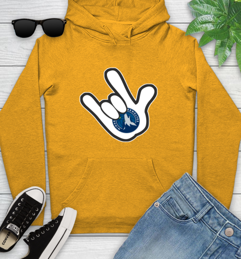 Minnesota Timberwolves NBA Basketball Mickey Rock Hand Disney Youth Hoodie 3