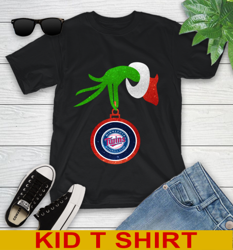Minnesota Twins Grinch Merry Christmas MLB Baseball Youth T-Shirt 2