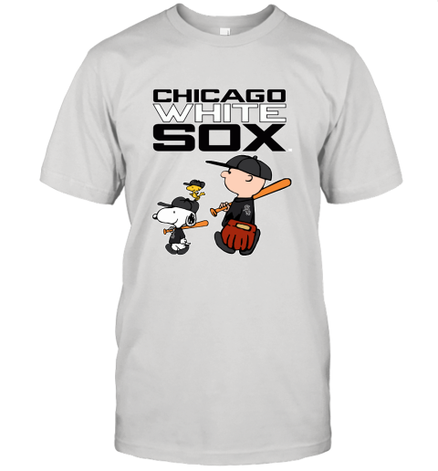 Chicago White Sox Let's Play Baseball Together Snoopy MLB Unisex Jersey Tee