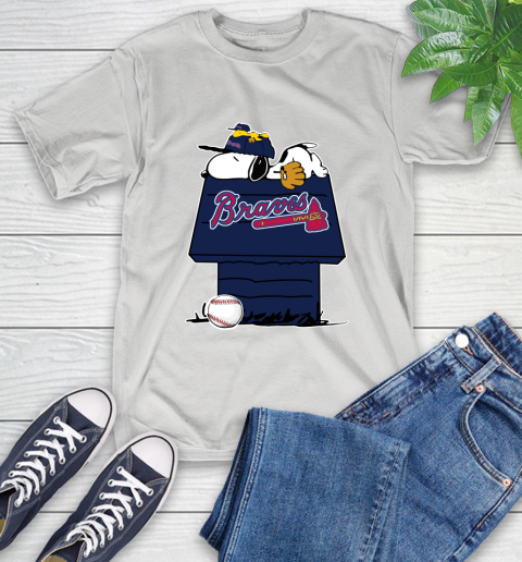 MLB Atlanta Braves Snoopy Woodstock The Peanuts Movie Baseball T Shirt T-Shirt