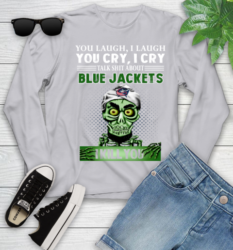 NHL Talk Shit About Columbus Blue Jackets I Kill You Achmed The Dead Terrorist Jeffrey Dunham Hockey Youth Long Sleeve - Image 6