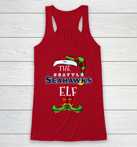 Seattle Seahawks Christmas ELF Funny NFL Racerback Tank 4