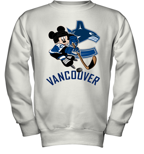 NHL Hockey Mickey Mouse Team Vancouver Canucks Sweatshirt 