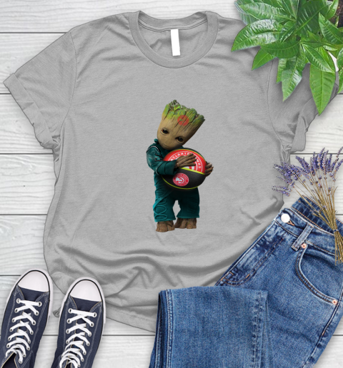 NBA Groot Guardians Of The Galaxy Basketball Sports Atlanta Hawks Women's T-Shirt 5
