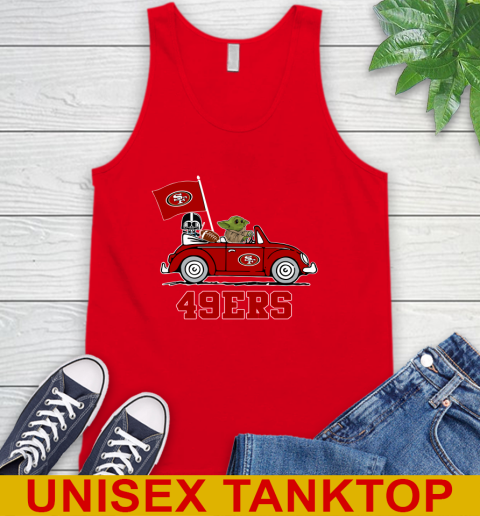 NFL Football San Francisco 49ers Darth Vader Baby Yoda Driving Star Wars Shirt Tank Top 6