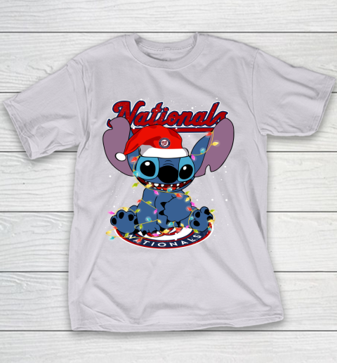 Washington Nationals MLB noel stitch Baseball Christmas Youth T-Shirt 2