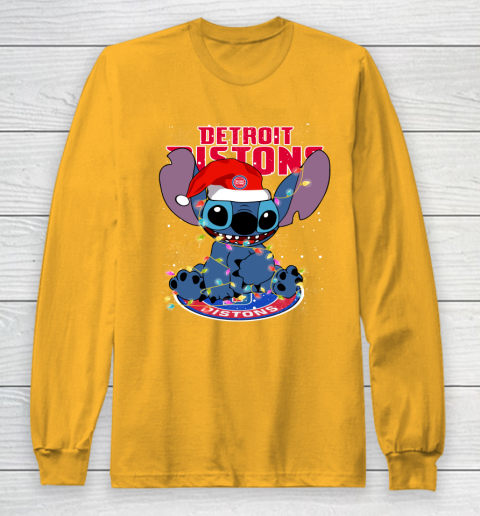 Detroit Pistons NBA noel stitch Basketball Christmas Long Sleeve T-Shirt 2