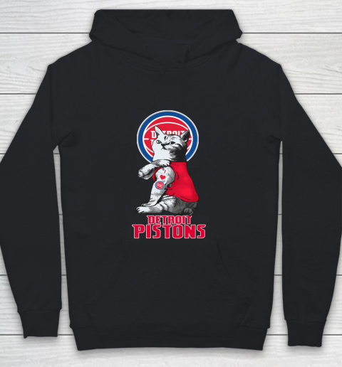 NBA Basketball My Cat Loves Detroit Pistons Youth Hoodie