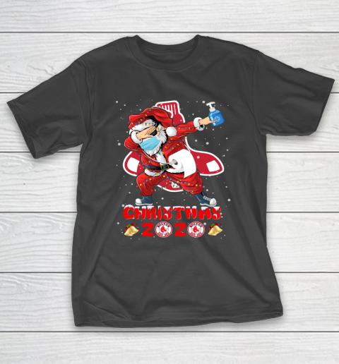 Boston Red Sox Funny Santa Claus Dabbing Christmas 2020 MLB T-Shirt