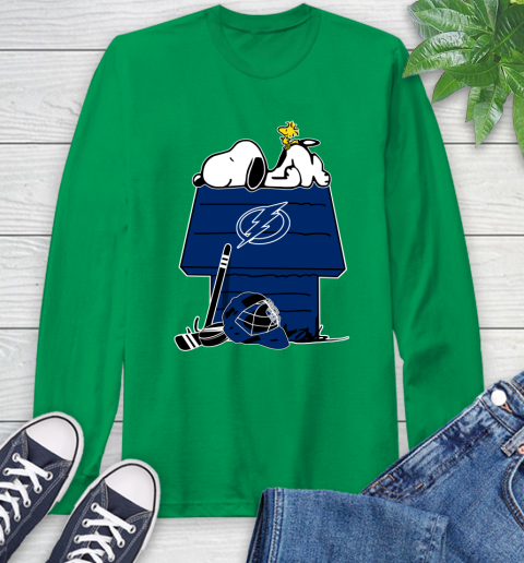 Tampa Bay Lightning NHL Hockey Snoopy Woodstock The Peanuts Movie Long Sleeve T-Shirt 7