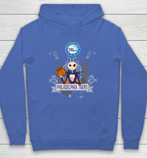 NBA Philadelphia 76ers Basketball Jack Skellington Halloween Hoodie 6