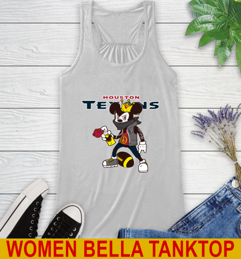 Houston Texans NFL Football Mickey Peace Sign Sports Racerback Tank