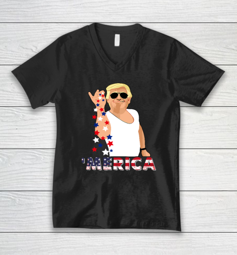 Patriotic Trump Bae 4th of July America Freedom Day V-Neck T-Shirt