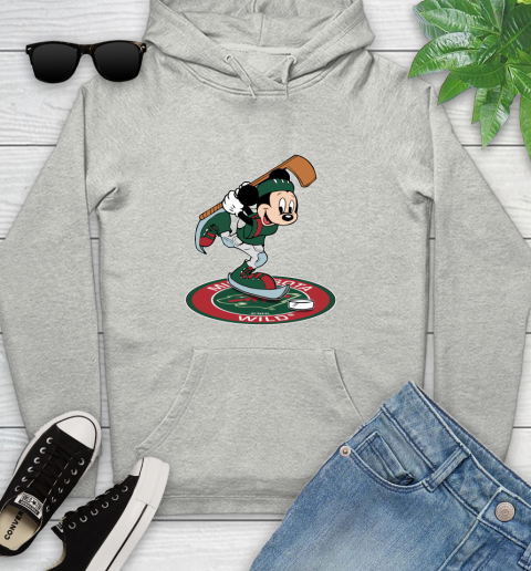 NHL Hockey Minnesota Wild Cheerful Mickey Disney Shirt Youth Hoodie 2