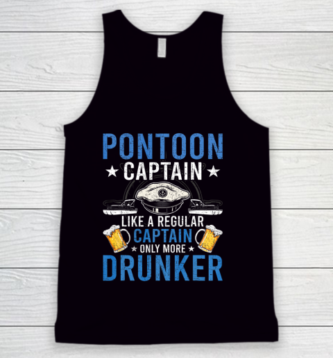 Pontoon Captain Like A Regular Drunker Drinking Boat Gift Tank Top