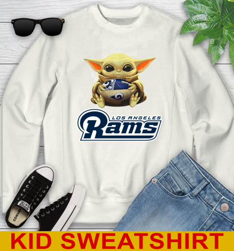 NFL Football Los Angeles Rams Baby Yoda Star Wars Shirt Youth Sweatshirt