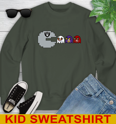 Oakland Raiders NFL Football Pac Man Champion Youth Sweatshirt 9