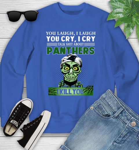 NFL Talk Shit About Carolina Panthers I Kill You Achmed The Dead Terrorist Jeffrey Dunham Football Youth Sweatshirt 7