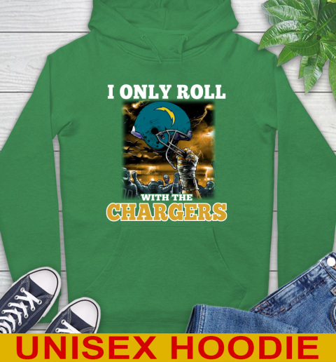 Los Angeles Chargers NFL Football I Only Roll With My Team Sports Hoodie 8