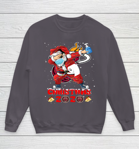 Miami Heat Funny Santa Claus Dabbing Christmas 2020 NBA Youth Sweatshirt 5