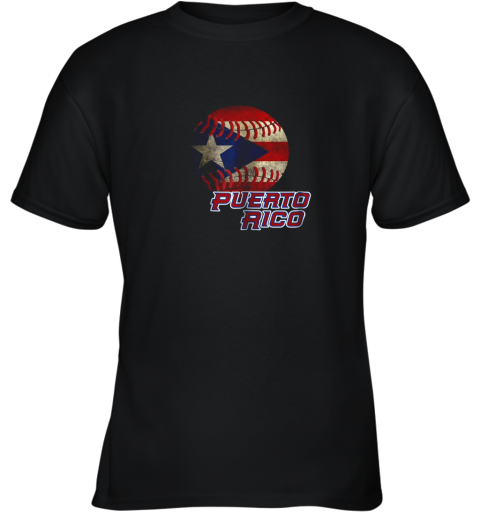 Puerto Rico Baseball Flag Shirt Boricua Pride Youth T-Shirt