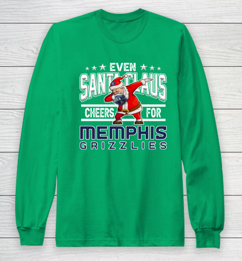 Memphis Grizzlies Even Santa Claus Cheers For Christmas NBA Long Sleeve T-Shirt 4