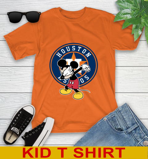 Houston Astros MLB Baseball Dabbing Mickey Disney Sports Youth T-Shirt 7