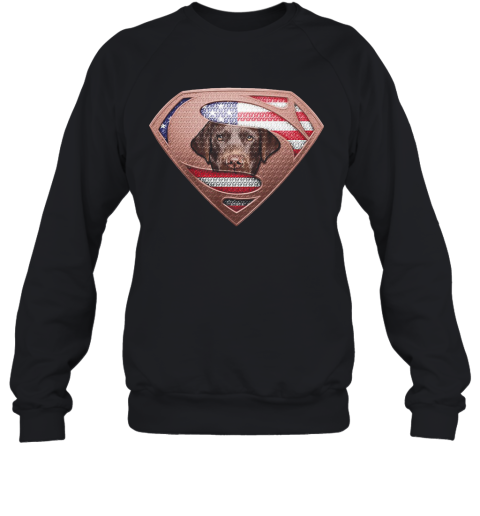 Blood Insides Superman Labrador Retriever American Flag Independence Day Sweatshirt