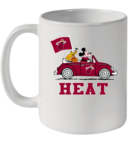 NBA Basketball Miami Heat Pluto Mickey Driving Disney Shirt Ceramic Mug 11oz