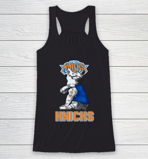 NBA Basketball My Cat Loves New York Knicks Racerback Tank
