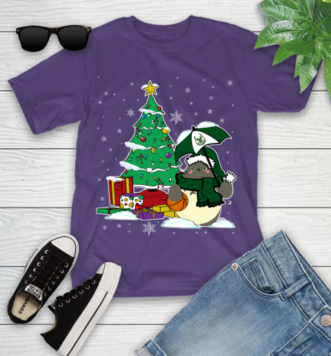 Milwaukee Bucks NBA Basketball Cute Tonari No Totoro Christmas Sports Youth T-Shirt 3