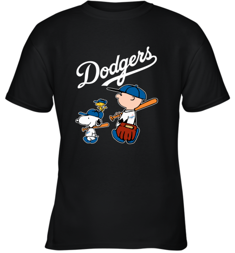 Los Angeles Dodgers Let's Play Baseball Together Snoopy MLB Youth T-Shirt